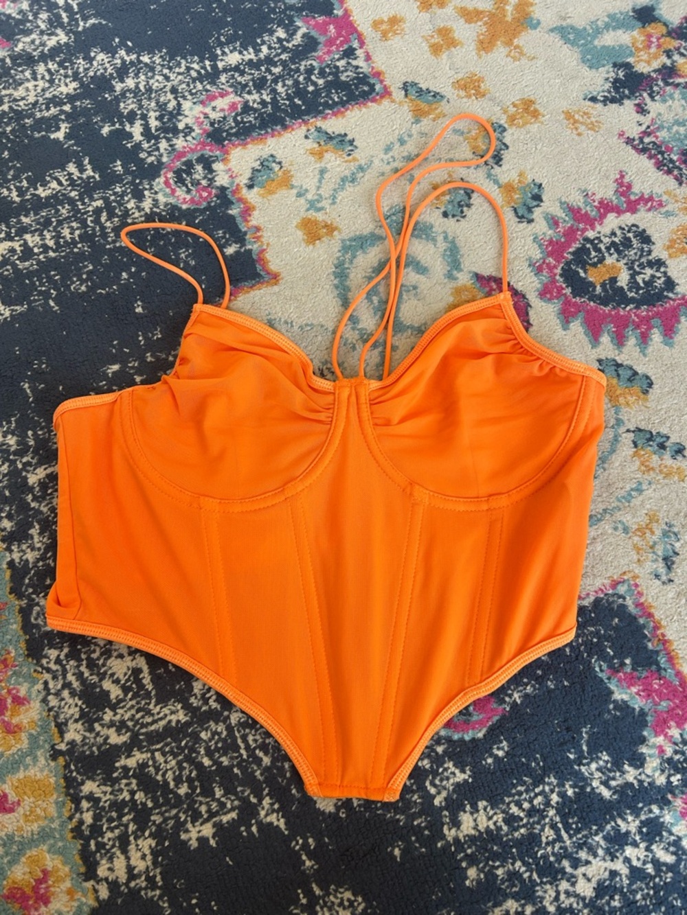 Neon orange corset
